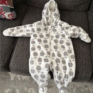 Carter's Gray and White Penguin Footie
